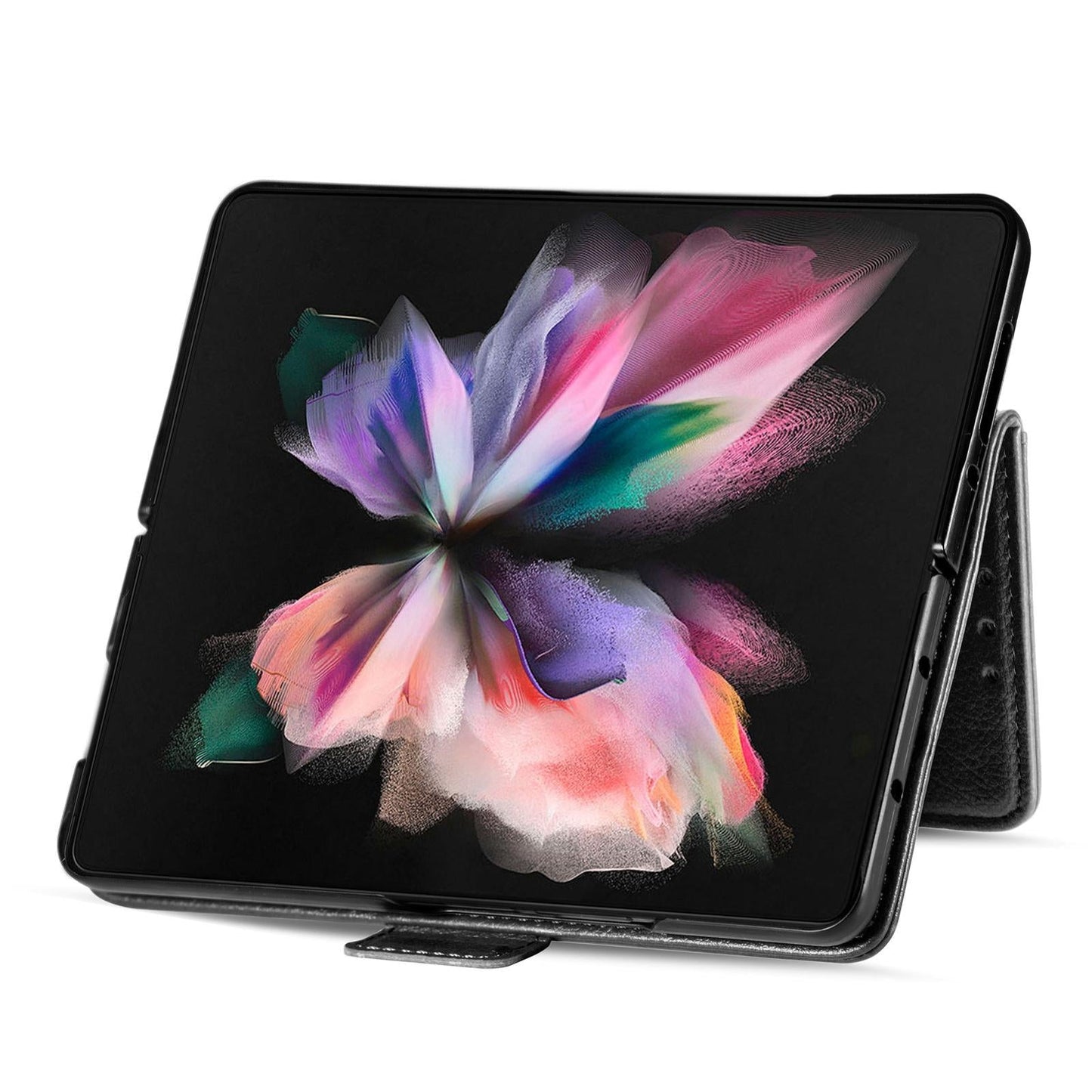 For Samsung Galaxy Z Fold4 5G Litchi Pattern Case With Pen And Card Slots - 4 - Rose Gold