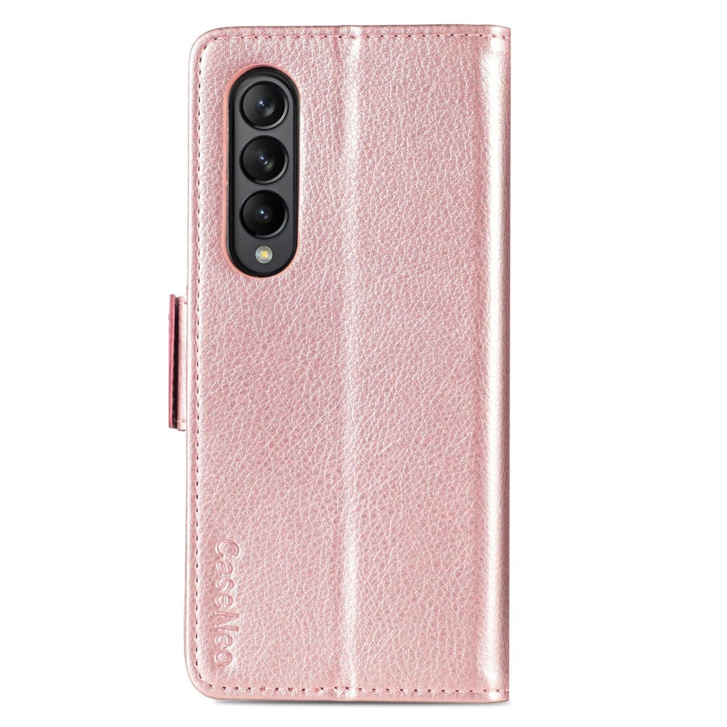 For Samsung Galaxy Z Fold4 5G Litchi Pattern Case With Pen And Card Slots - 4 - Rose Gold