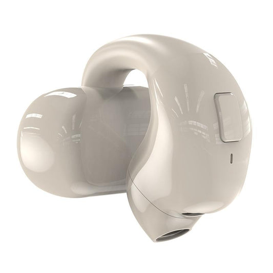 Wireless Clip-on Bluetooth Earphone for Sports and Gaming - Light Skin