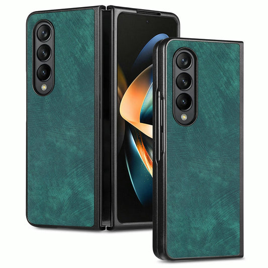 For Samsung Galaxy Z Fold4 5G Pu Back Cover - Solid Colour - Green