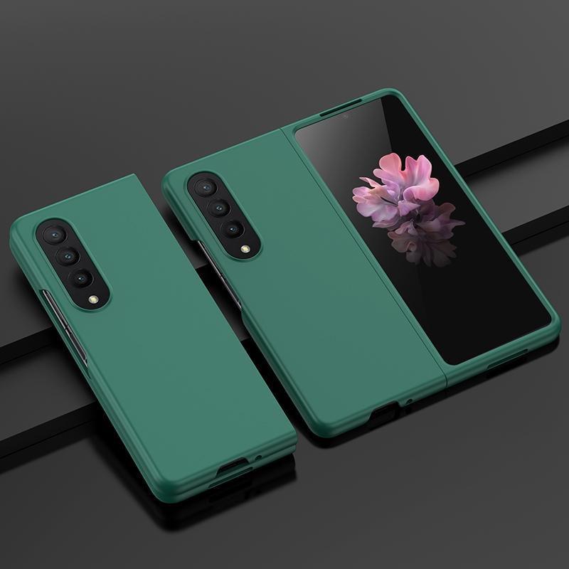 For Samsung Galaxy z Fold4 5G Smooth Skin Phone Case with Big Hole Fuel Injection - Green