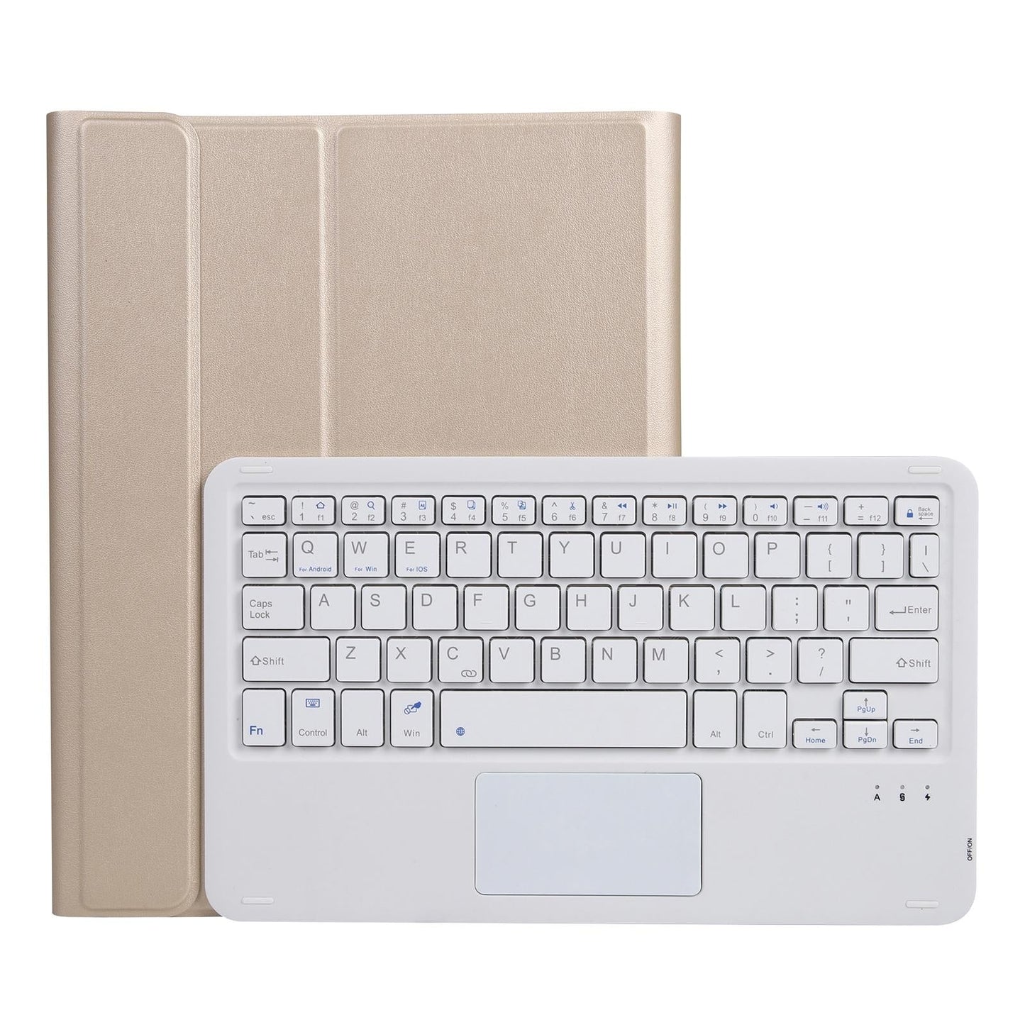 Bluetooth Keyboard Leather Case For Ipad Pro 10.5 With Touch Control - Lambskin Texture Compatible With 10.2 2021 & 2020 & 2019 / Air 3 - Gold