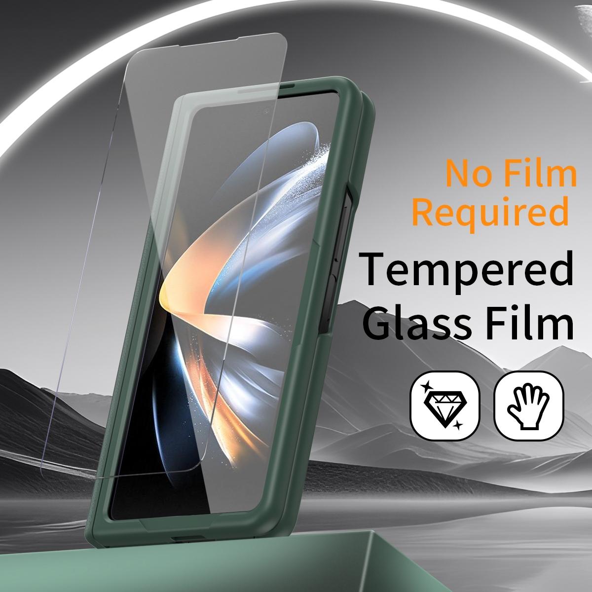 Samsung Galaxy z Fold 4 Leather Wristband Phone Case - Red