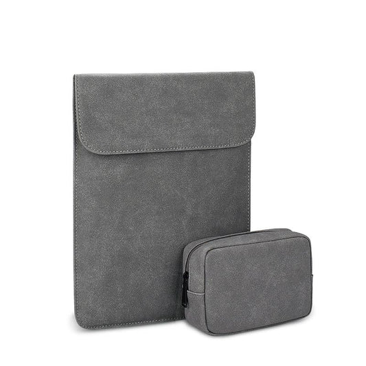 Ultra-thin Notebook Liner Bag - 14.1-15.4 Inch with Small Bag - Dark Grey