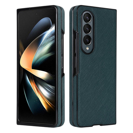 For Samsung Galaxy Z Fold4 5G Foldable Cross Pattern Phone Case - Compact Design - Green