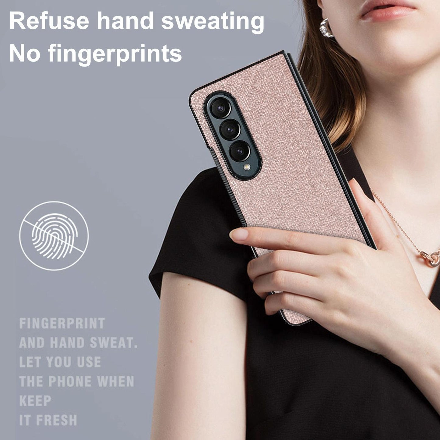 For Samsung Galaxy Z Fold4 5G Foldable Cross Pattern Phone Case - Compact Design - Green