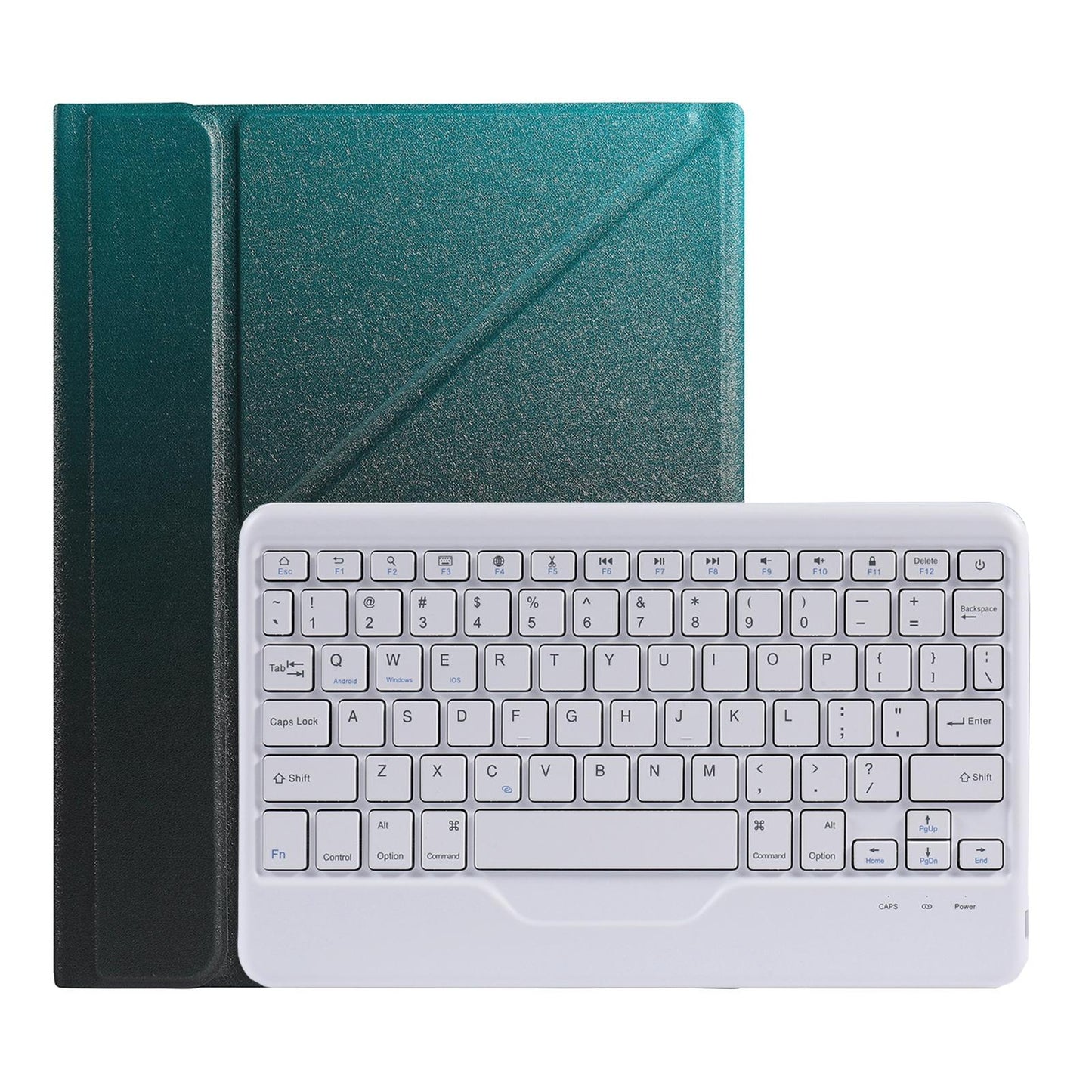 Bluetooth Keyboard Leather Case For Ipad Pro 11 With Triangle Holder & Pen Slot - Fits 2021 / 2020 / 2018 & Air 4 10.9 - Splittable - Gradient Dark Green