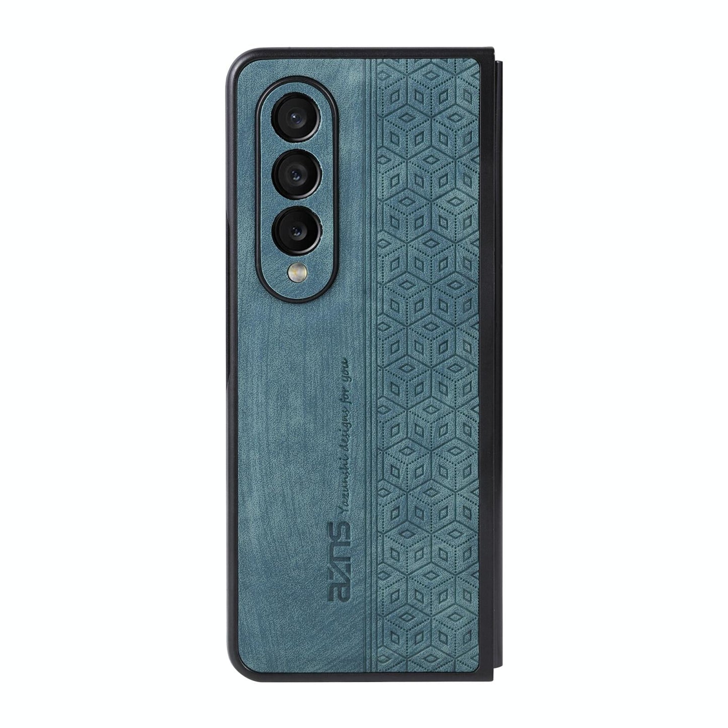 For Samsung Galaxy z Fold4 5G Embossed 3d Skin Texture Phone Case - Sleek Design - Sapphire Blue