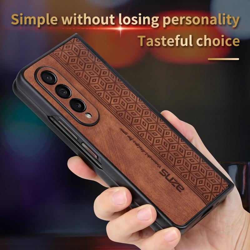 For Samsung Galaxy z Fold4 5G Embossed 3d Skin Texture Phone Case - Sleek Design - Sapphire Blue