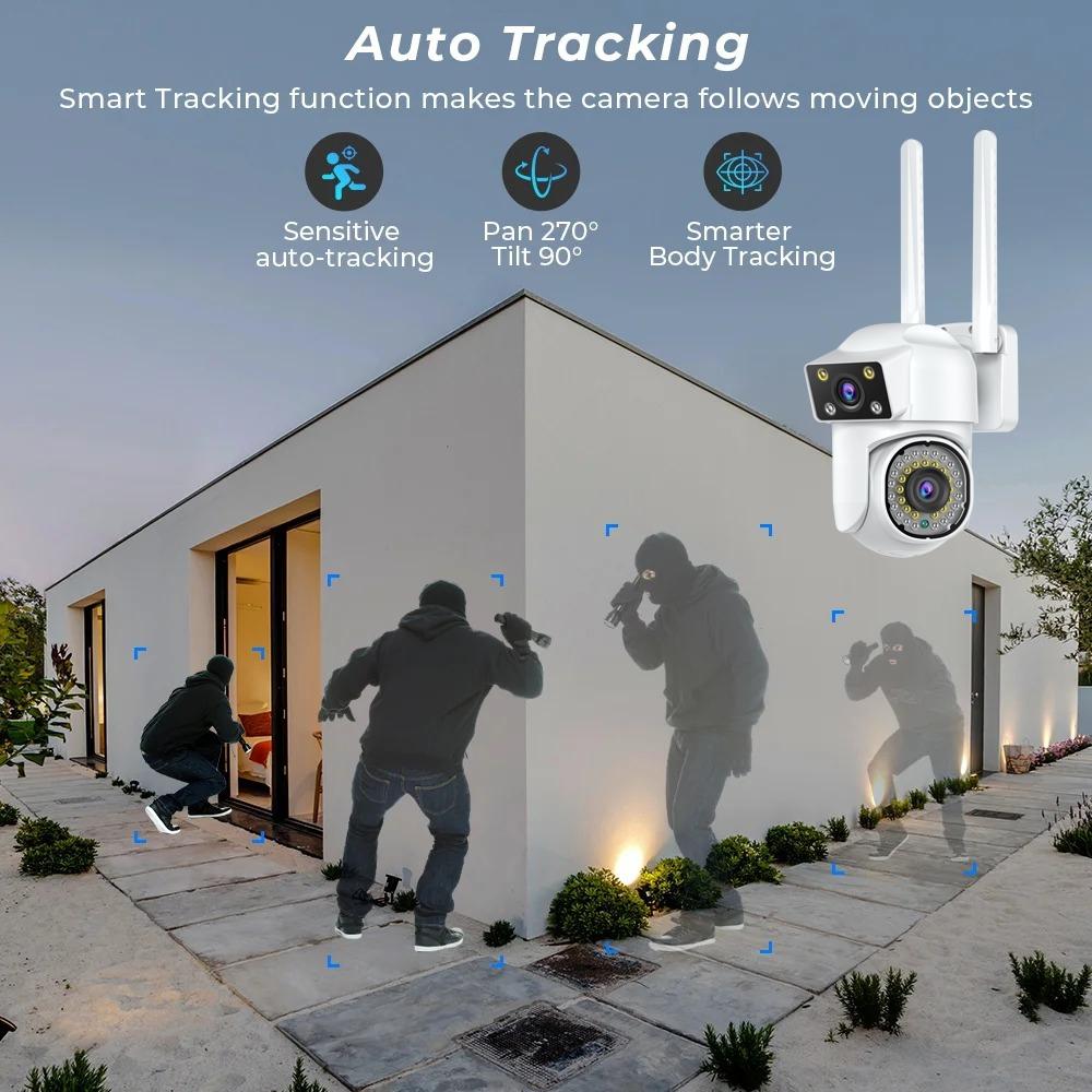 Outdoor Wifi Dual-Lens Camera With Night Vision And Remote Control