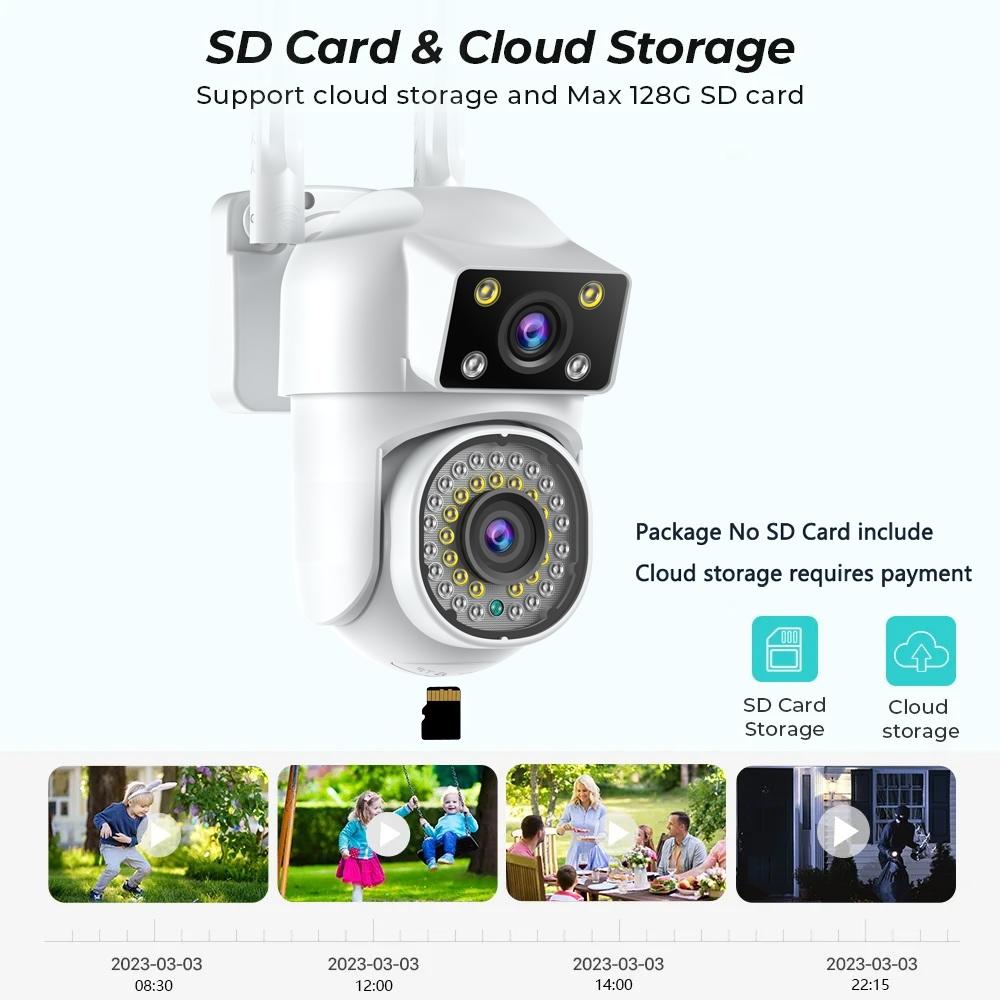 Outdoor Wifi Dual-Lens Camera With Night Vision And Remote Control