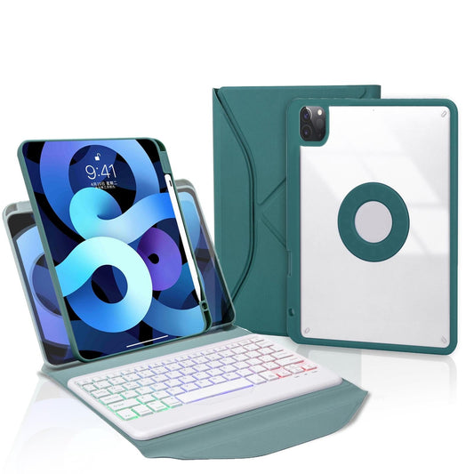 Bluetooth Keyboard Leather Case For Ipad Pro 11 - Backlit With Pen Slot - Sky Blue