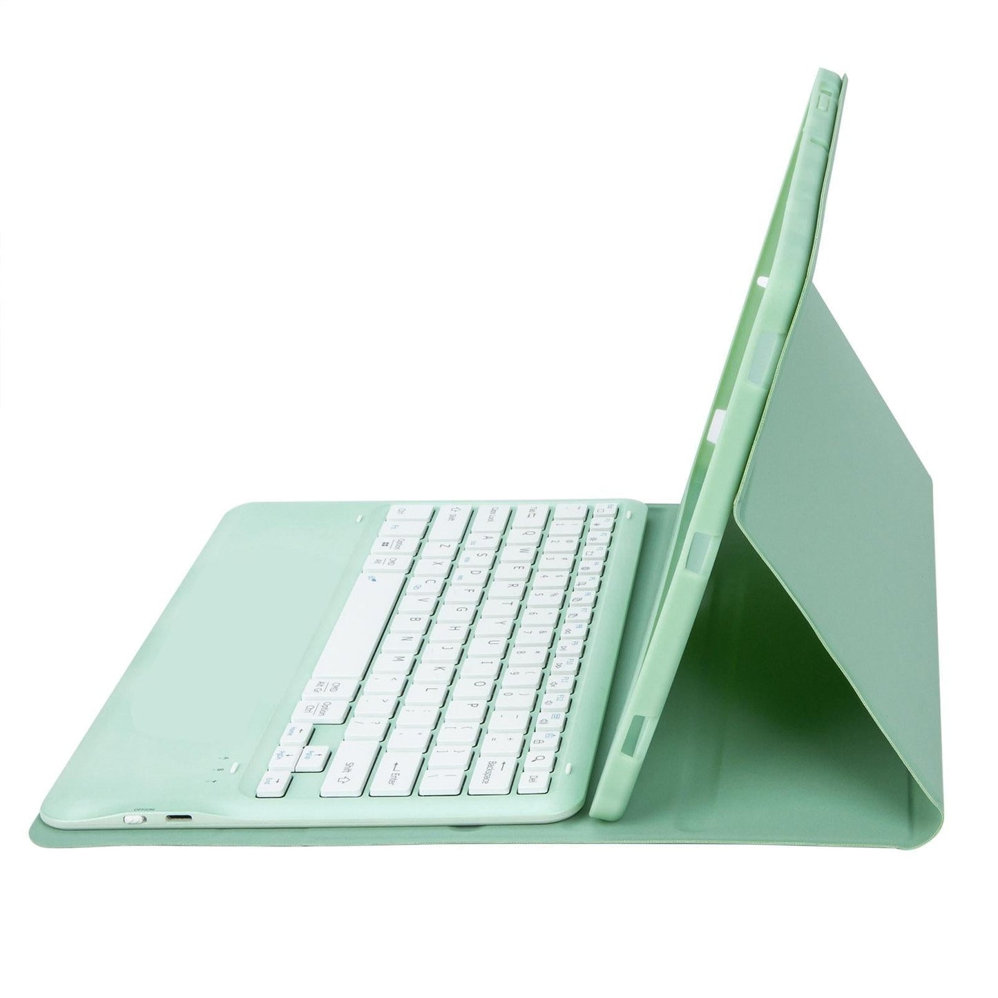 Detachable Bluetooth Keyboard Leather Case For Ipad Pro 12.9 2021 / 2020 / 2018 With Pen Slot - Mint Green