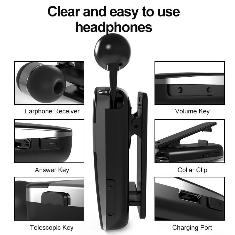 Wireless Bluetooth Earphone with Vibration Reminder for Phone - Yellow
