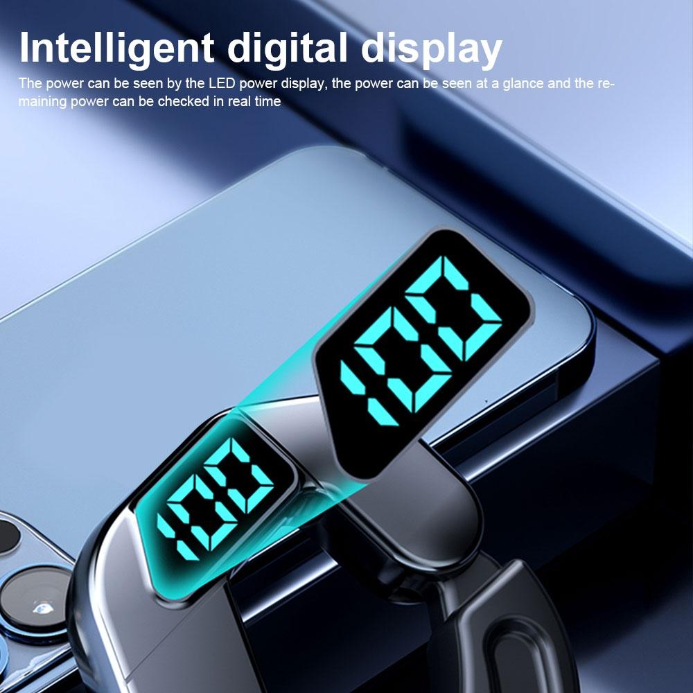 Digital Display Bone Conduction Bluetooth Headset - Sporty Design - Blue