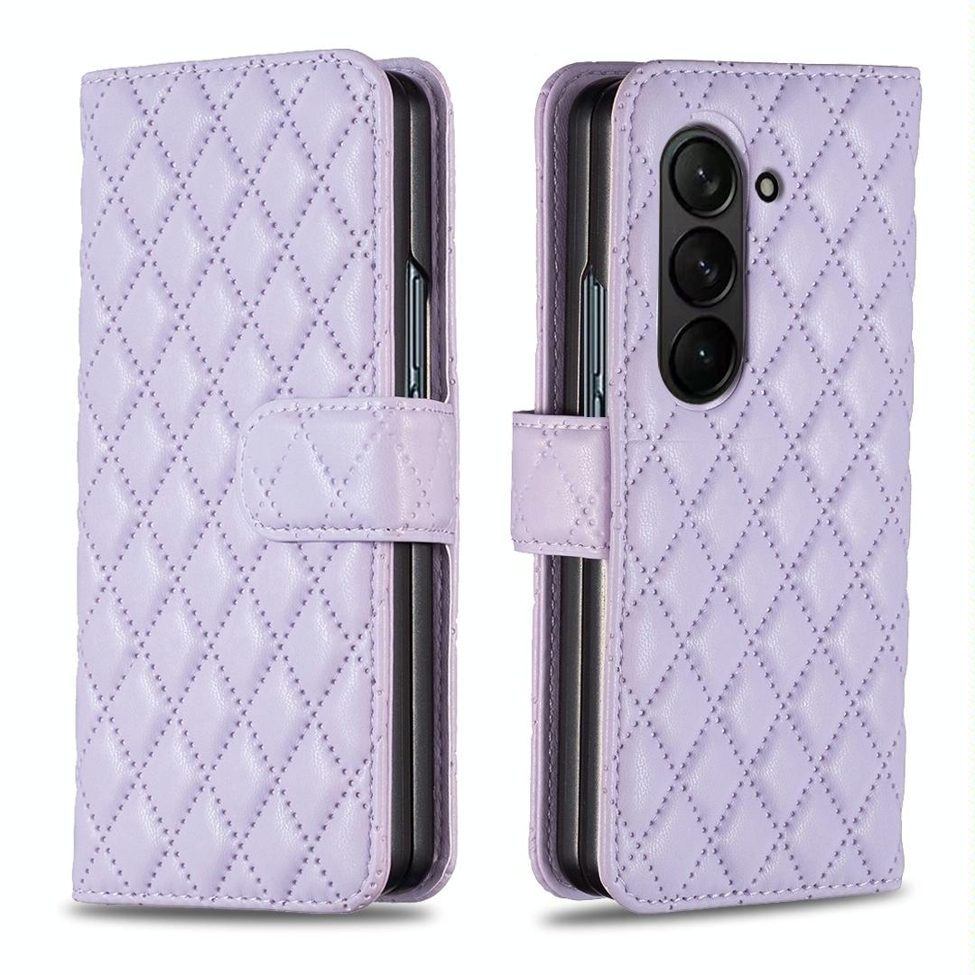 For Samsung Galaxy Z Fold4 5G Samsung Fold 4 Diamond Lattice Wallet Case - Sleek And Stylish - Green