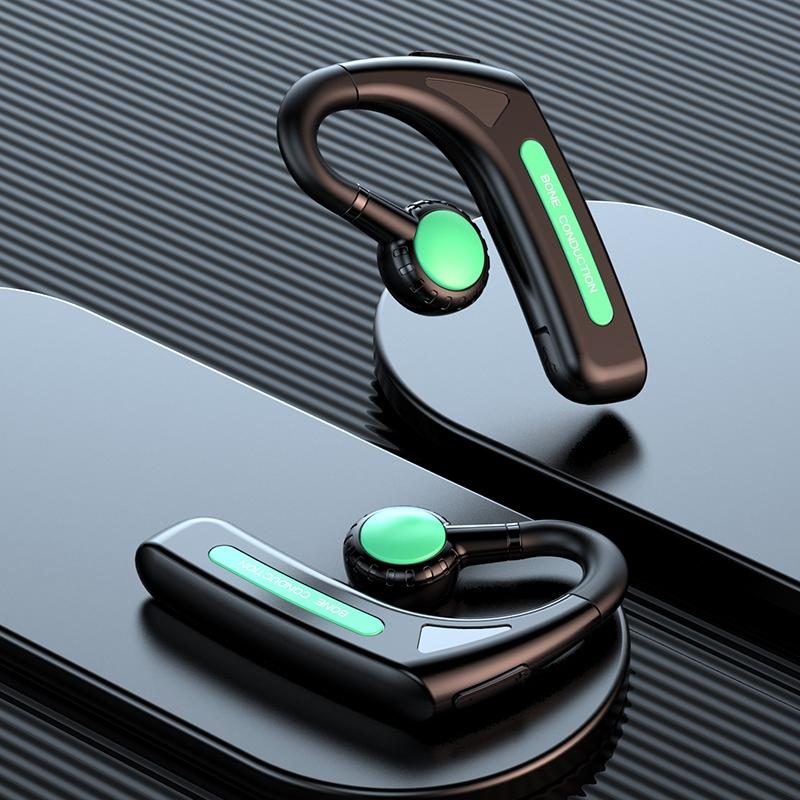 Wireless Bone Conduction Bluetooth Headset - Hanging Ear Design - Green