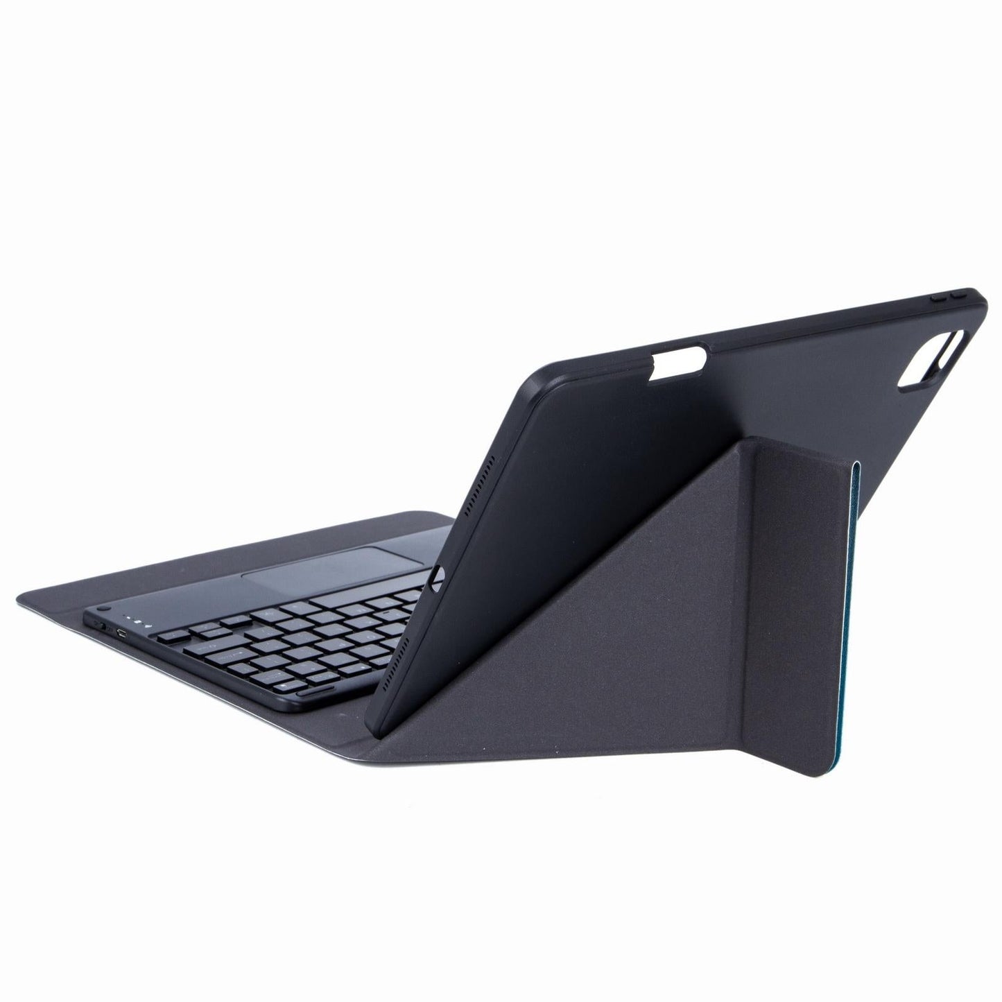 Bluetooth Keyboard Leather Case For Ipad 9.7 2018 / 2017 With Three-Fold Holder - Black