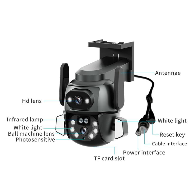 Waterproof Wifi Camera With Dual Light Source And 4Mp Zoom
