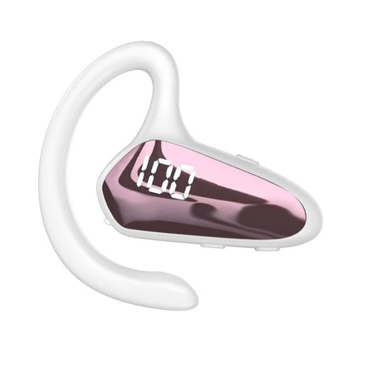 Digital Display Hanging Ear Bone Conduction Bluetooth Headset - Yx02 - Pink