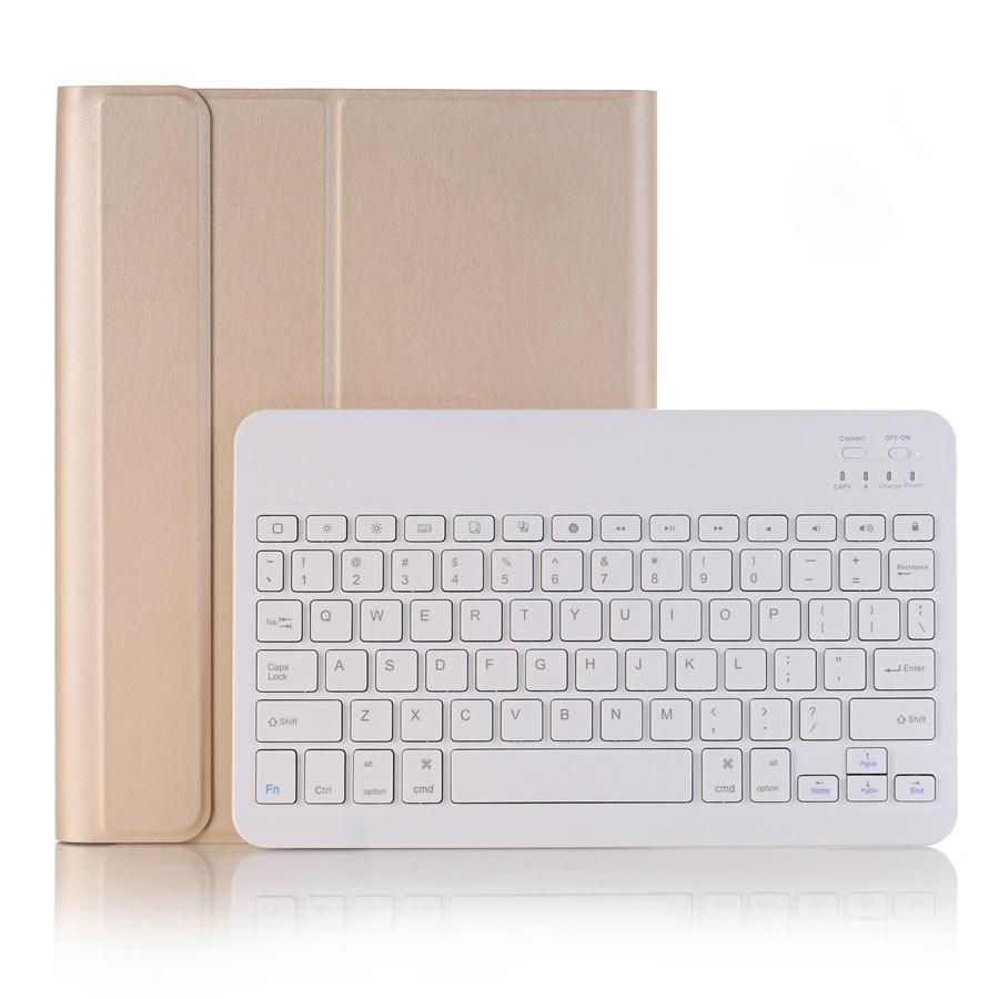 Bluetooth Keyboard Leather Tablet Case For Ipad Air 3 / Pro 10.5 / 10.2 - Detachable - Gold