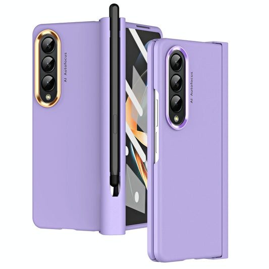For Samsung Galaxy Z Fold4 5G Samsung Fold 4 Hinge Flip Case - Two Tone Contact Lens - Purple