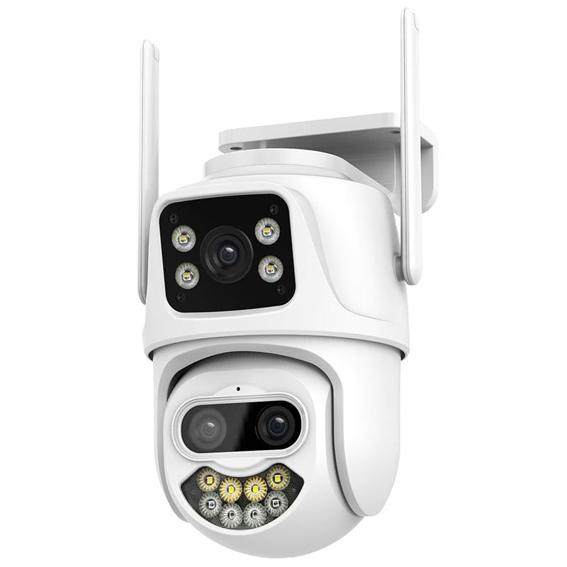3Mp Wifi Triple Camera With Two-Way Voice Intercom & Infrared Night Vision - Supports