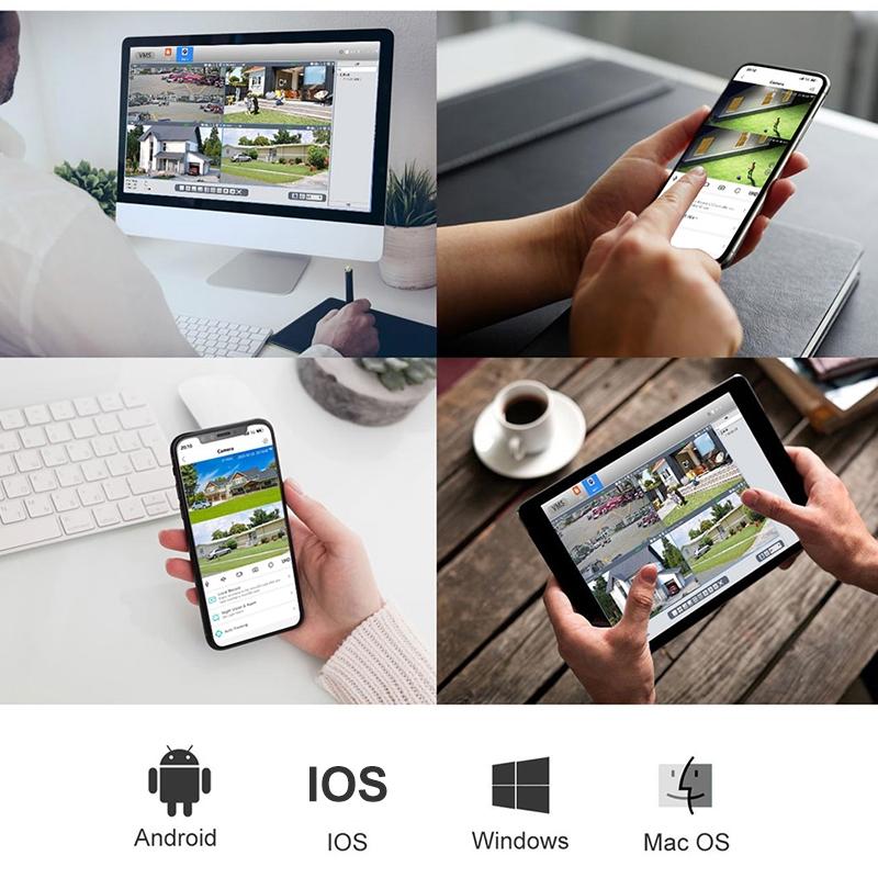 3Mp Wifi Triple Camera With Two-Way Voice Intercom & Infrared Night Vision - Supports