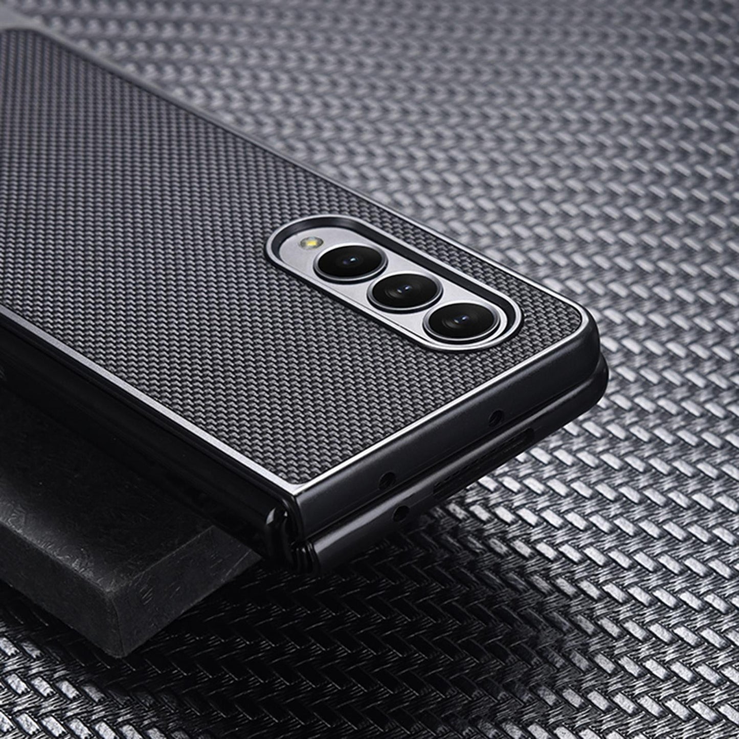 For Samsung Galaxy Z Fold4 5G Shockproof Nylon Phone Case - Black