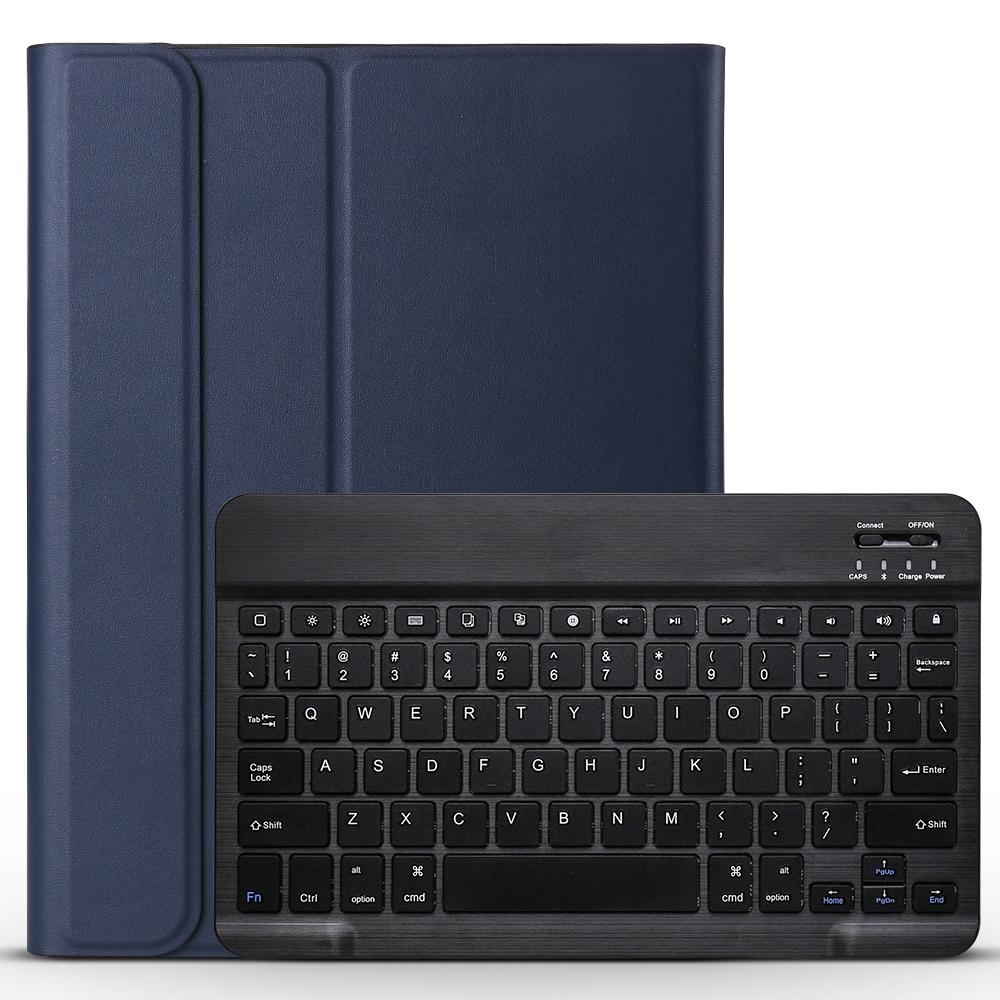 Bluetooth Keyboard & Leather Tablet Case For Ipad Pro 11 Detachable Brushed Texture Horizontal Flip Holder - Dark Blue