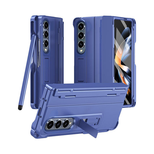 For Samsung Galaxy Z Fold4 5G Shockproof Diamond Case With Hinge And Pen - Blue
