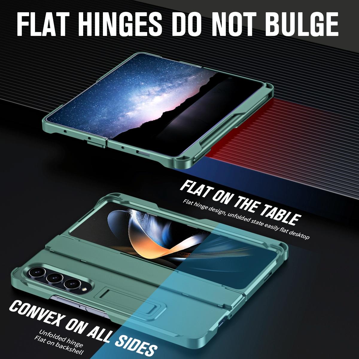 For Samsung Galaxy Z Fold4 5G Shockproof Diamond Case With Hinge And Pen - Blue