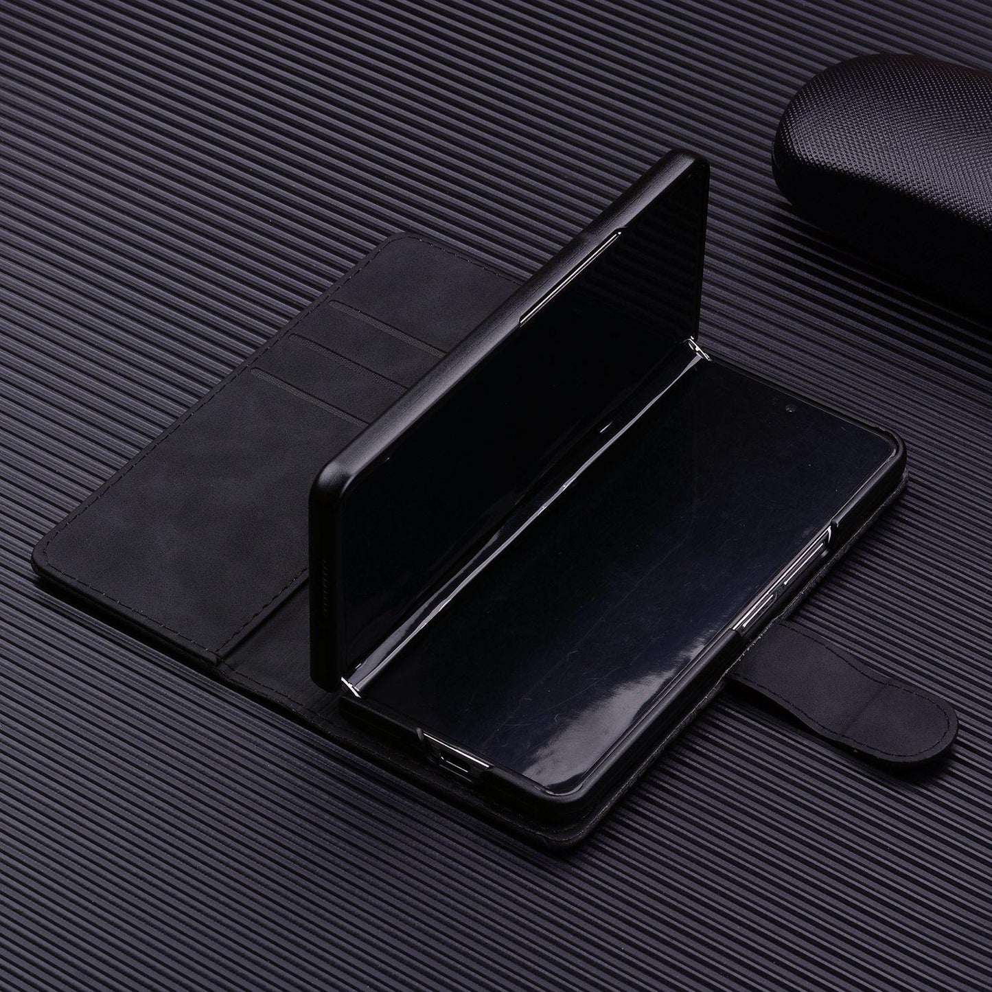 For Samsung Galaxy Z Fold4 5G Dual Fold Mandala Leather Case - Embossed Design - Purple