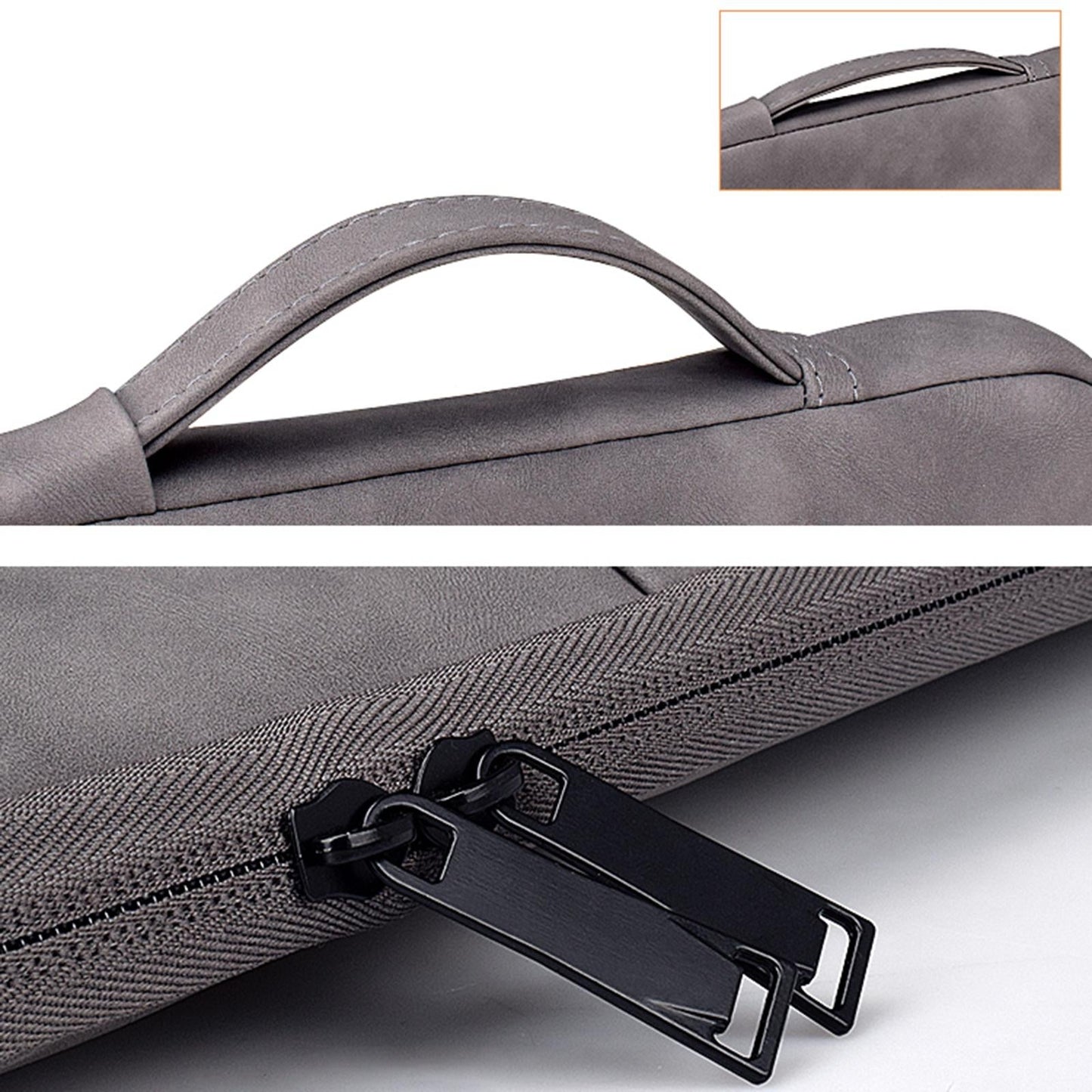 14.1-15.4 Inch Sheepskin Notebook Inner Bag Options - Elegant Gray