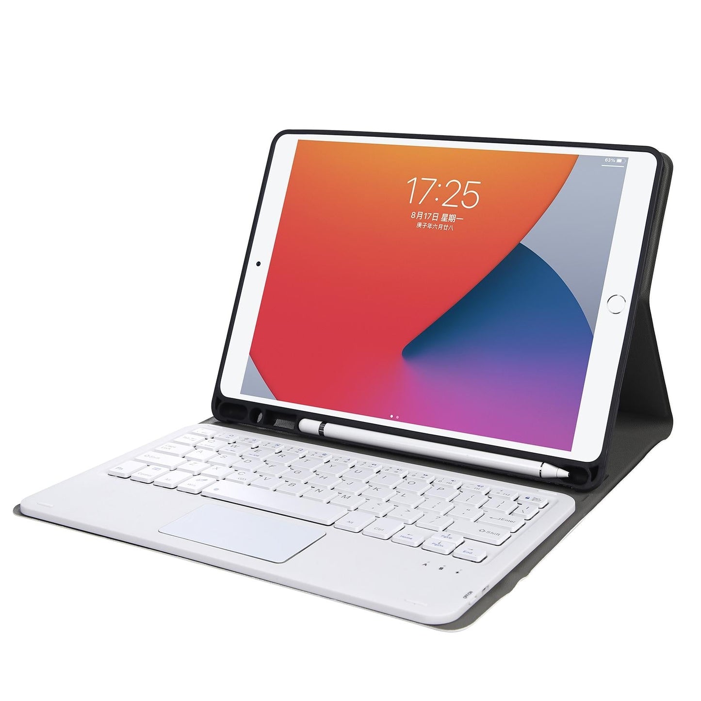 Bluetooth Keyboard Leather Case For Ipad Pro 10.5 With Touch Control - Lambskin Texture Compatible With 10.2 2021 & 2020 & 2019 / Air 3 - Rose Gold