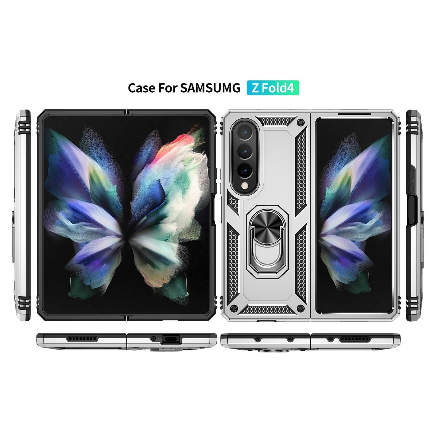 For Samsung Galaxy z Fold4 5G Tpu & Pc Shockproof Phone Case - Blue
