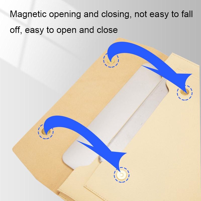 3-in-1 Waterproof Leather Laptop Liner Bag - 14 Inches - Baby Blue