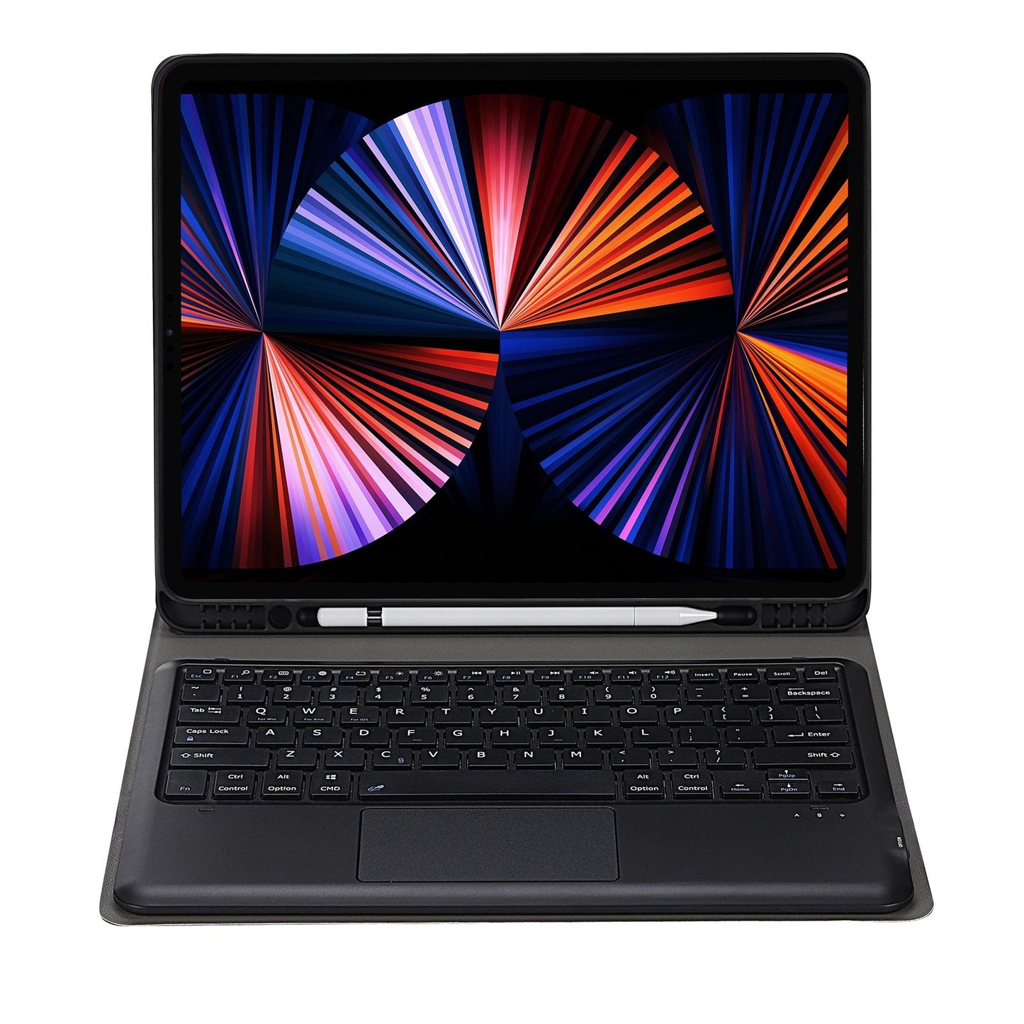 Detachable Bluetooth Keyboard Tablet Case For Ipad Pro 12.9 - Ultra-Thin With Touchpad Pen Slot & Holder - Dark Blue