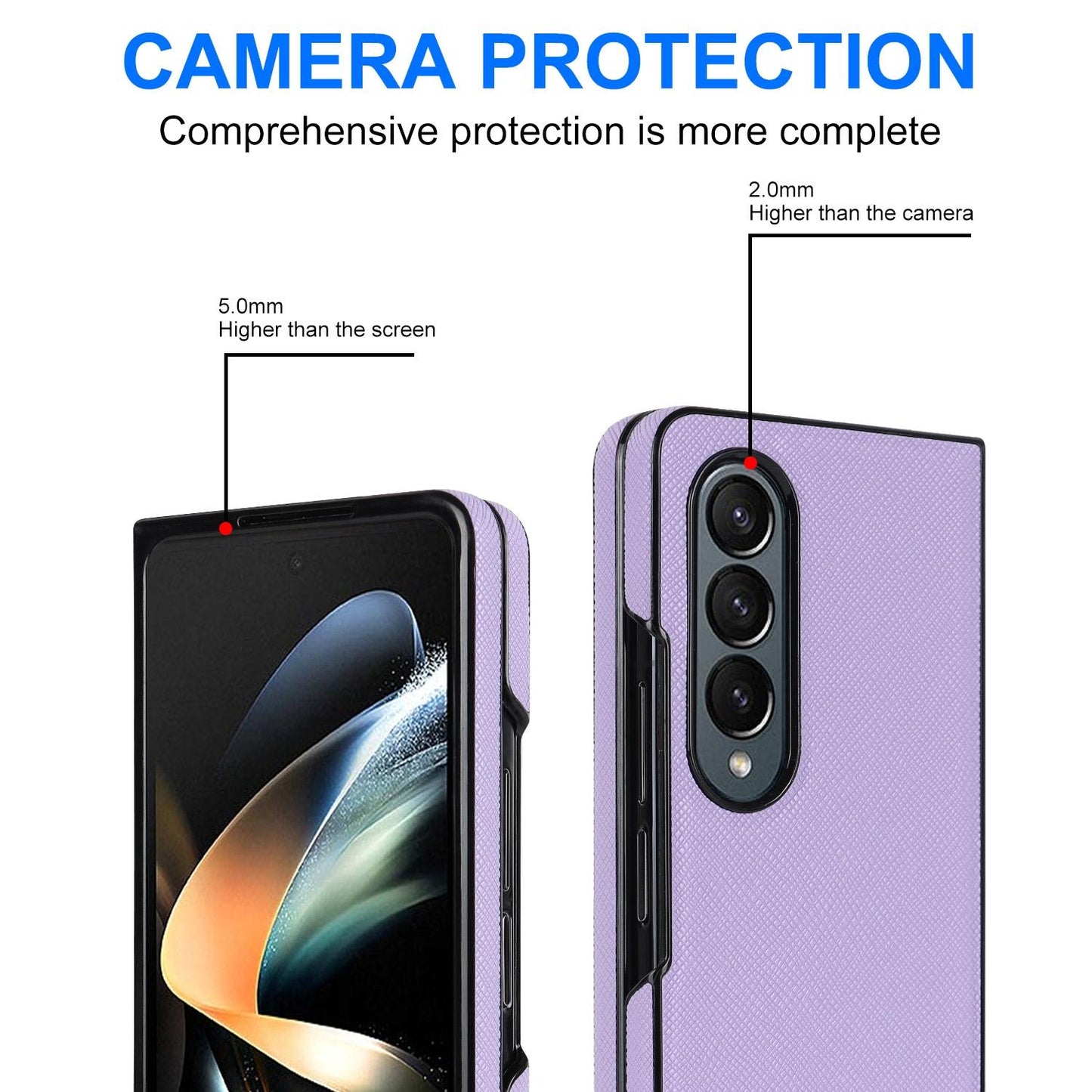 For Samsung Galaxy Z Fold4 5G Foldable Cross Pattern Phone Case - Compact Design - Rose Gold