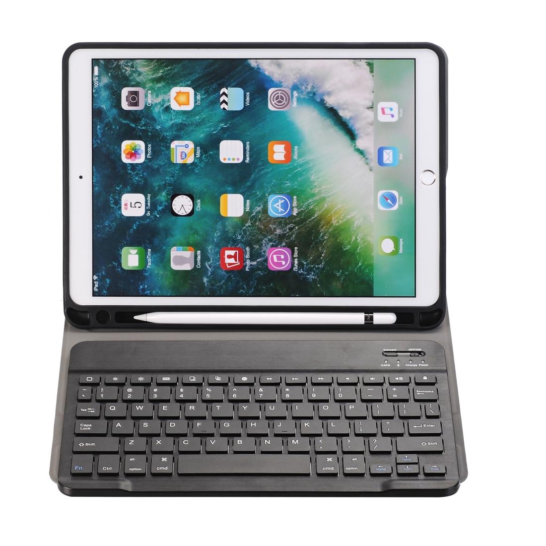 Ultra-Thin Bluetooth Keyboard Leather Case For Ipad Air / Pro 10.5 With Pen Slot & Holder - Dark Blue