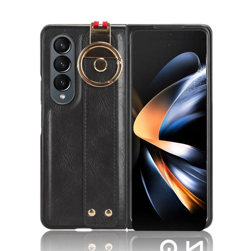 For Samsung Galaxy z Fold4 5G Leather Wristband Phone Case - Back Cover - Green