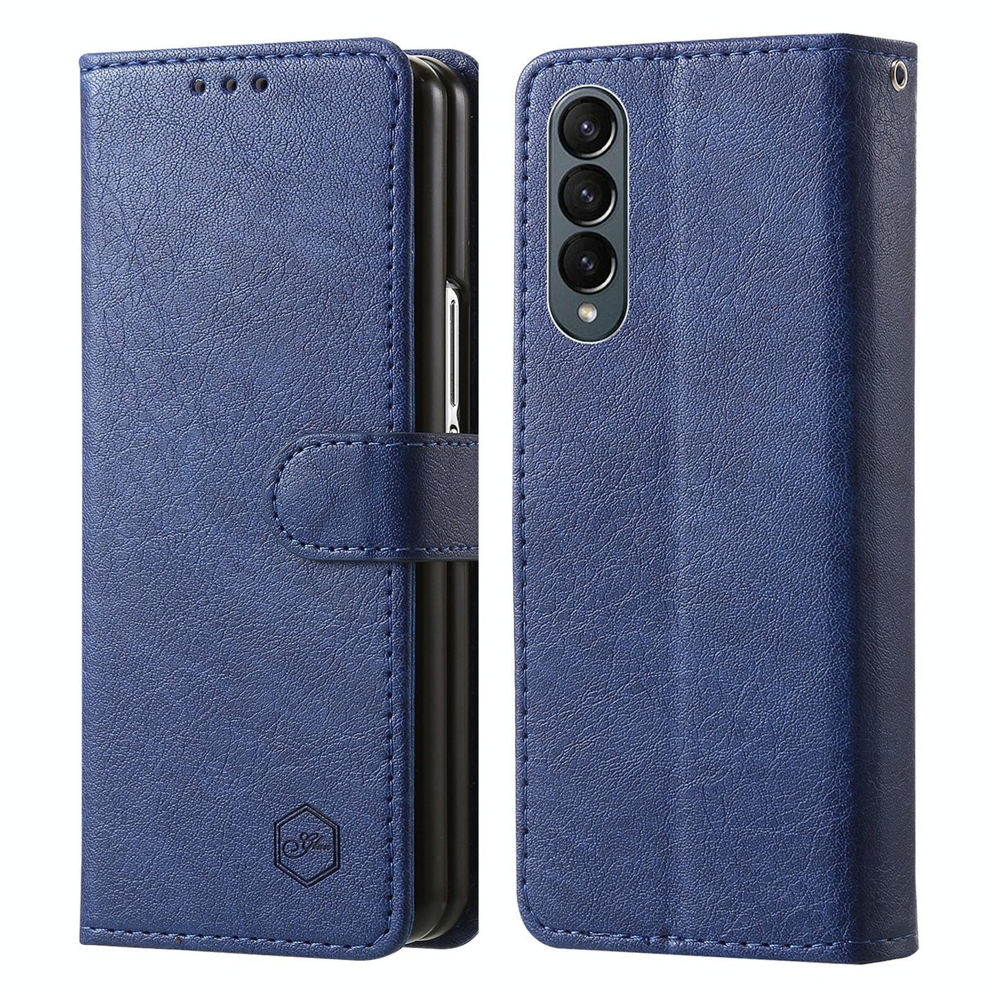 For Samsung Galaxy Z Fold4 5G Leather Texture Phone Case - Pu Tpu - Champagne