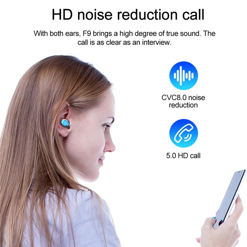 Wireless Noise-cancelling Earbuds with Charging Case - Dark Blue