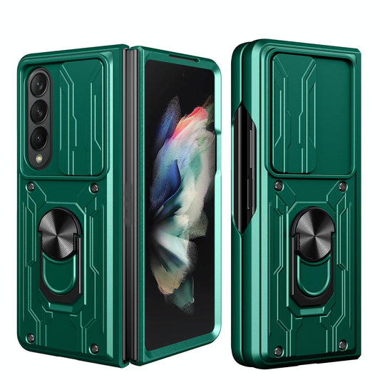 For Samsung Galaxy z Fold4 5G Protective Sliding Camshield Phone Case - Dark Green