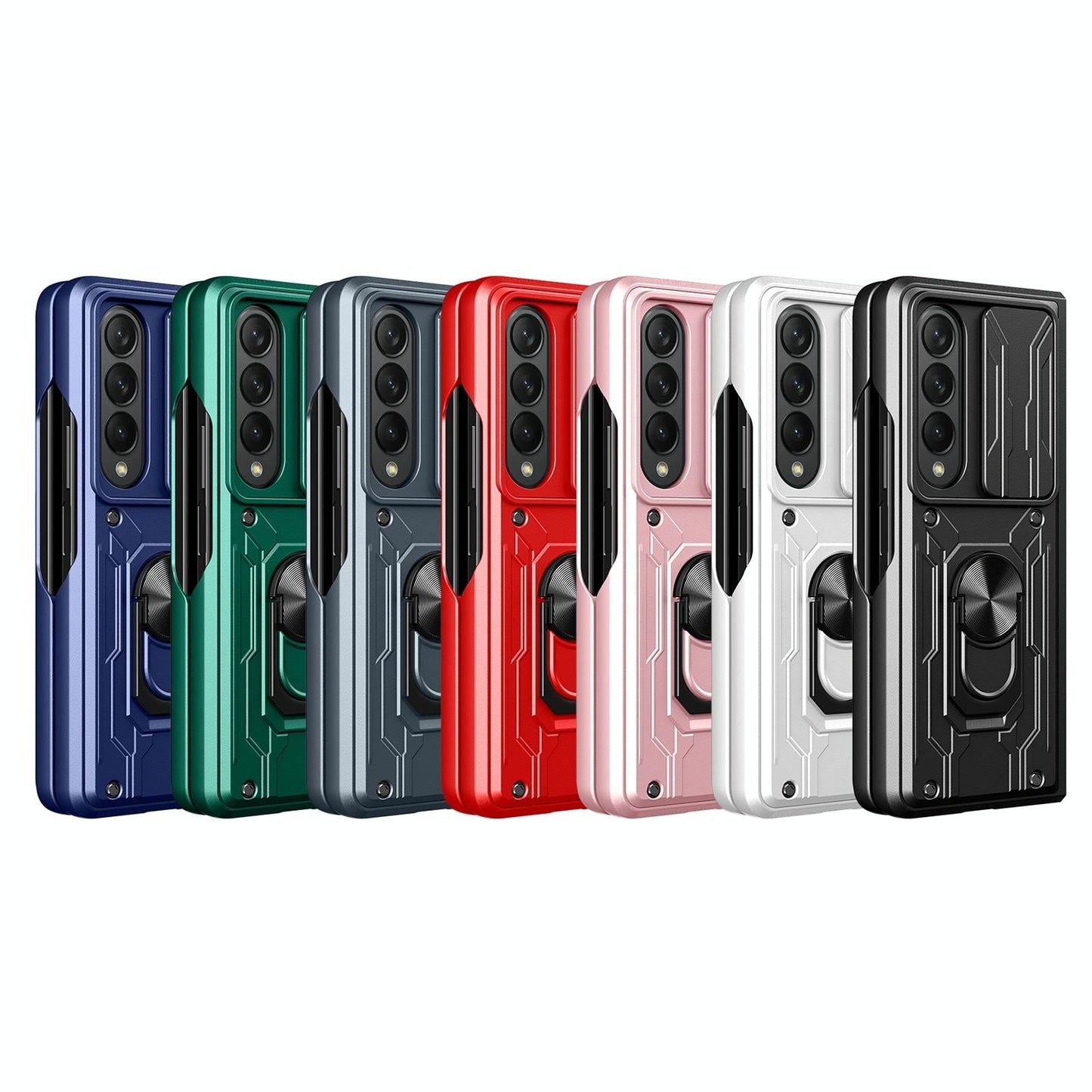 For Samsung Galaxy z Fold4 5G Protective Sliding Camshield Phone Case - Dark Green