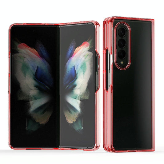 For Samsung Galaxy Z Fold4 5G Clear Acrylic Tpu Phone Case - Red