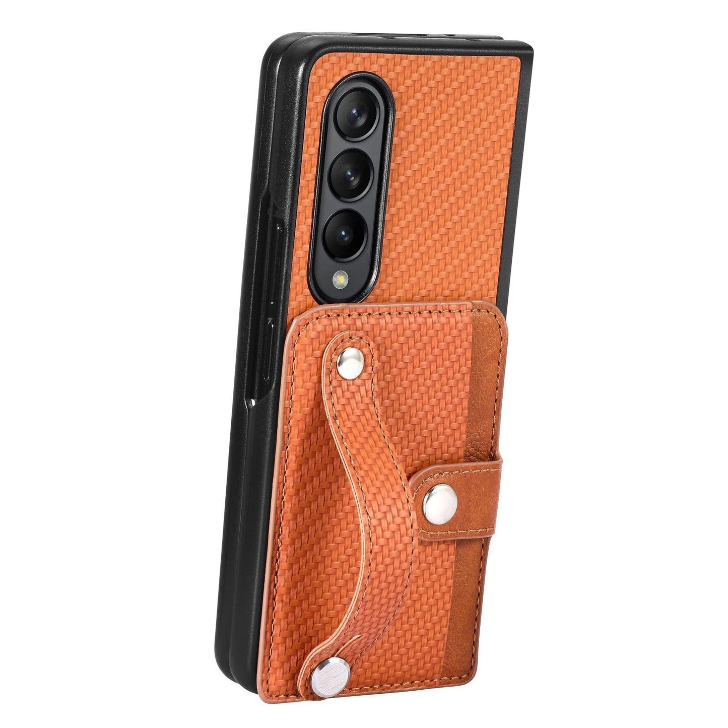 For Samsung Galaxy Z Fold4 5G Wristband Phone Case - Khaki