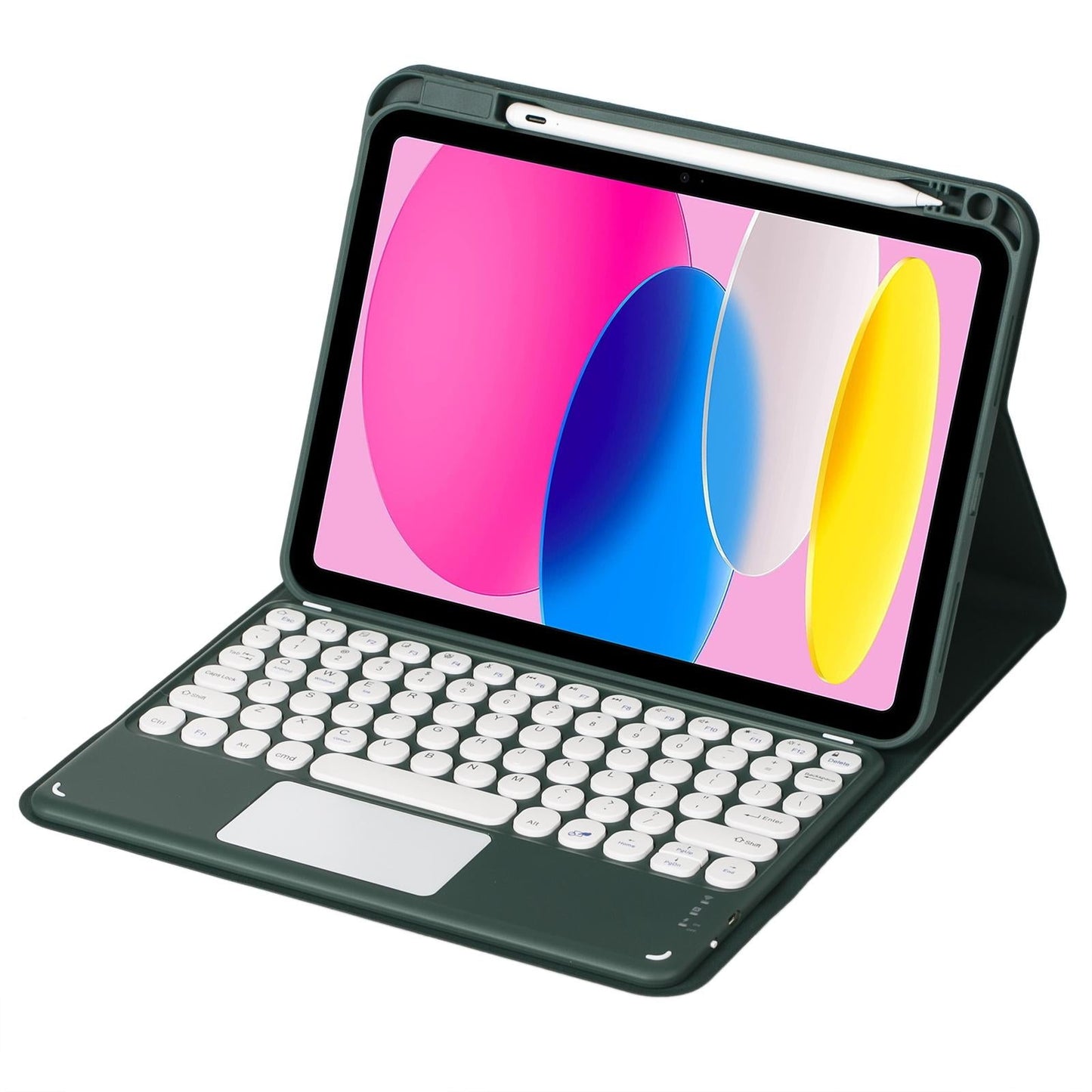 2022 Ipad 10.9 Touch Keyboard Leather Case With Pen Slot - Pink