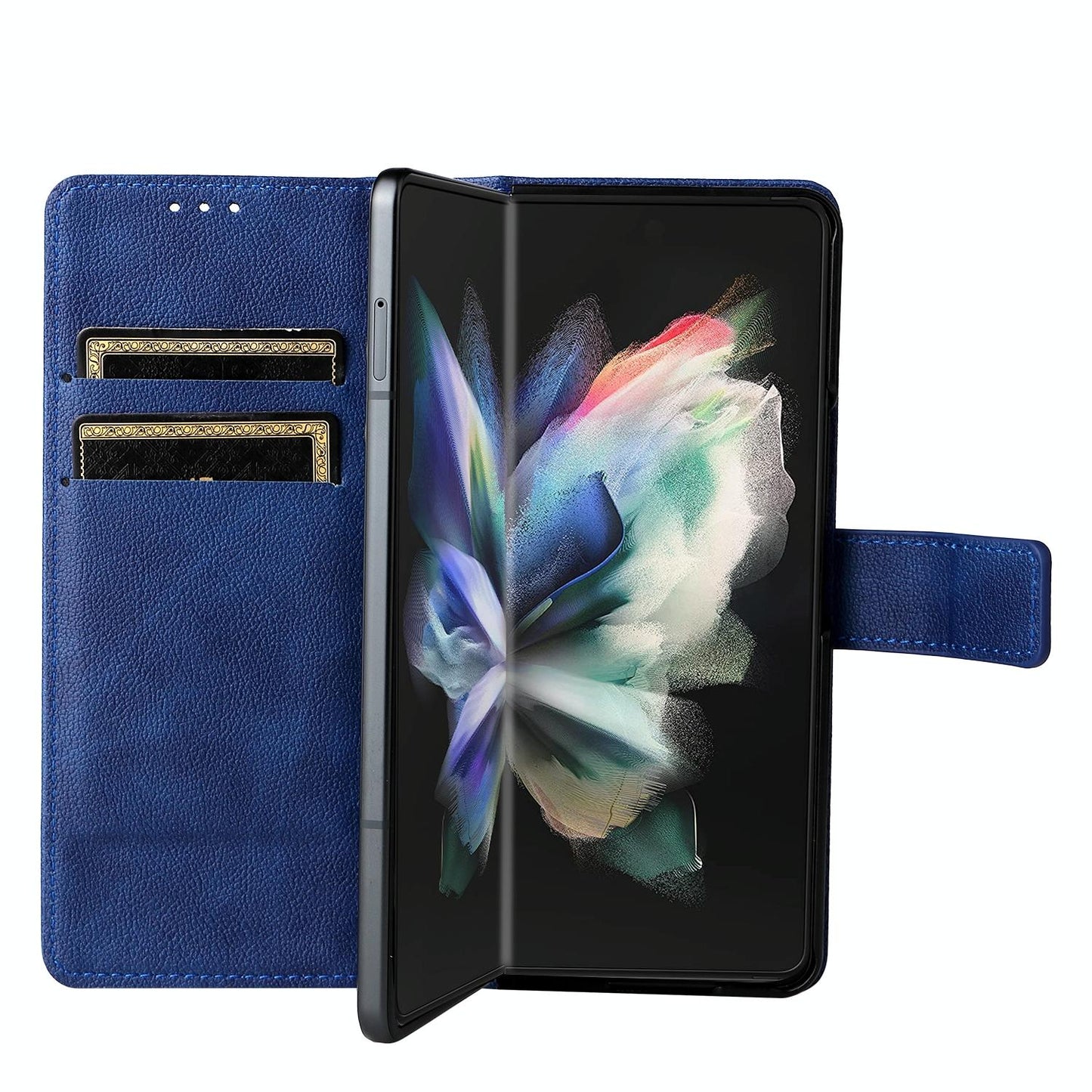 For Samsung Galaxy Z Fold4 5G Leather Flip Case With Pen Slot - Royal Blue