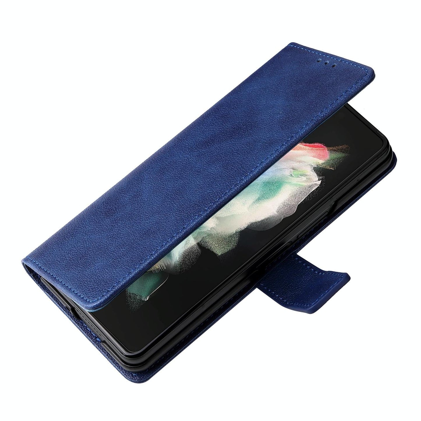 For Samsung Galaxy Z Fold4 5G Leather Flip Case With Pen Slot - Royal Blue